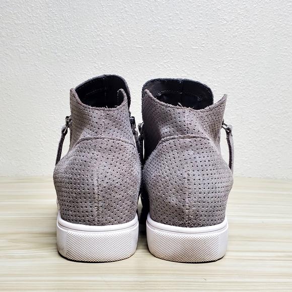 Steve Madden Gray Leather Wedge Sneakers Size 9M - Picture 5 of 14